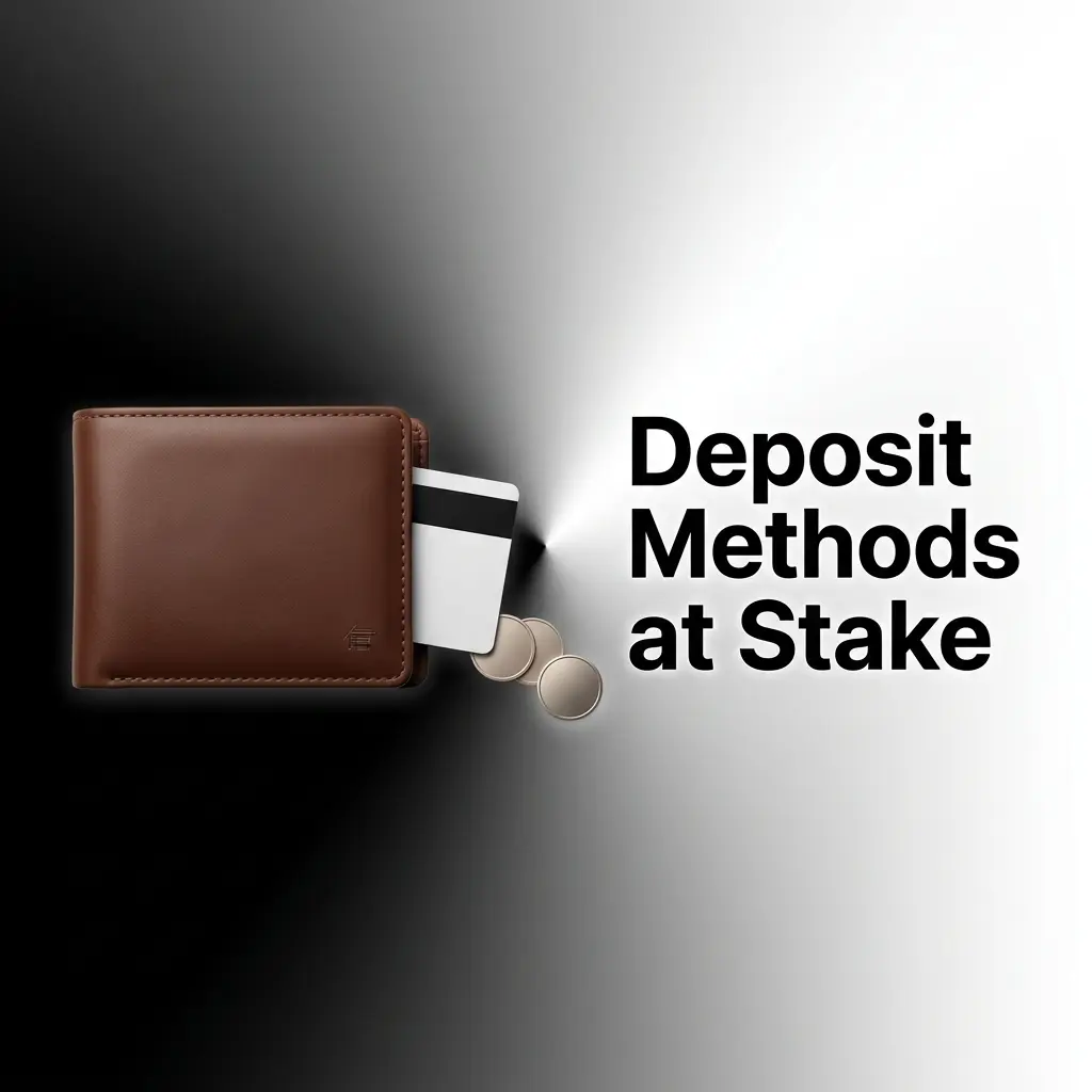 Stake casino deposit methods showing cryptocurrency options like Bitcoin and Ethereum with step-by-step funding instructions