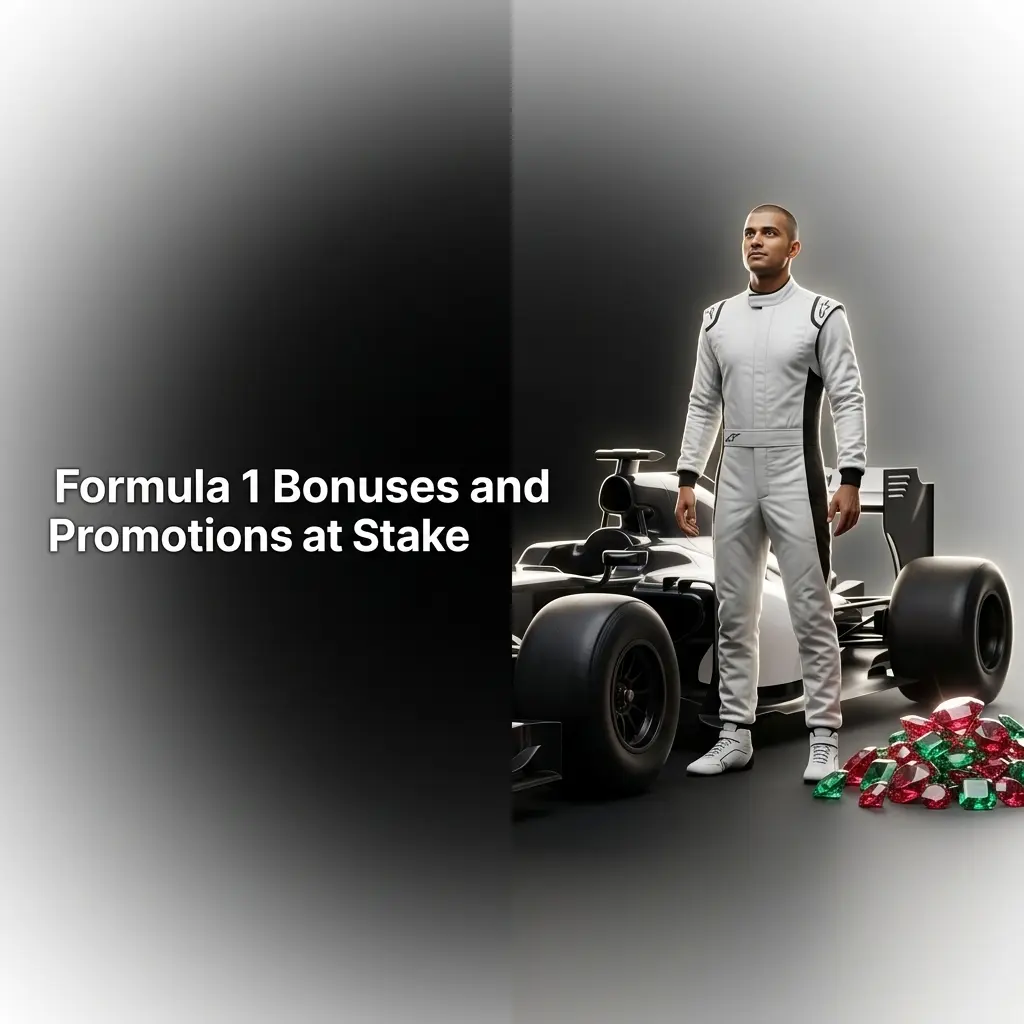 Weekly Raffle prize pool USD 75,000 and F1 race-specific promotions including odds boosts at Stake casino sportsbook