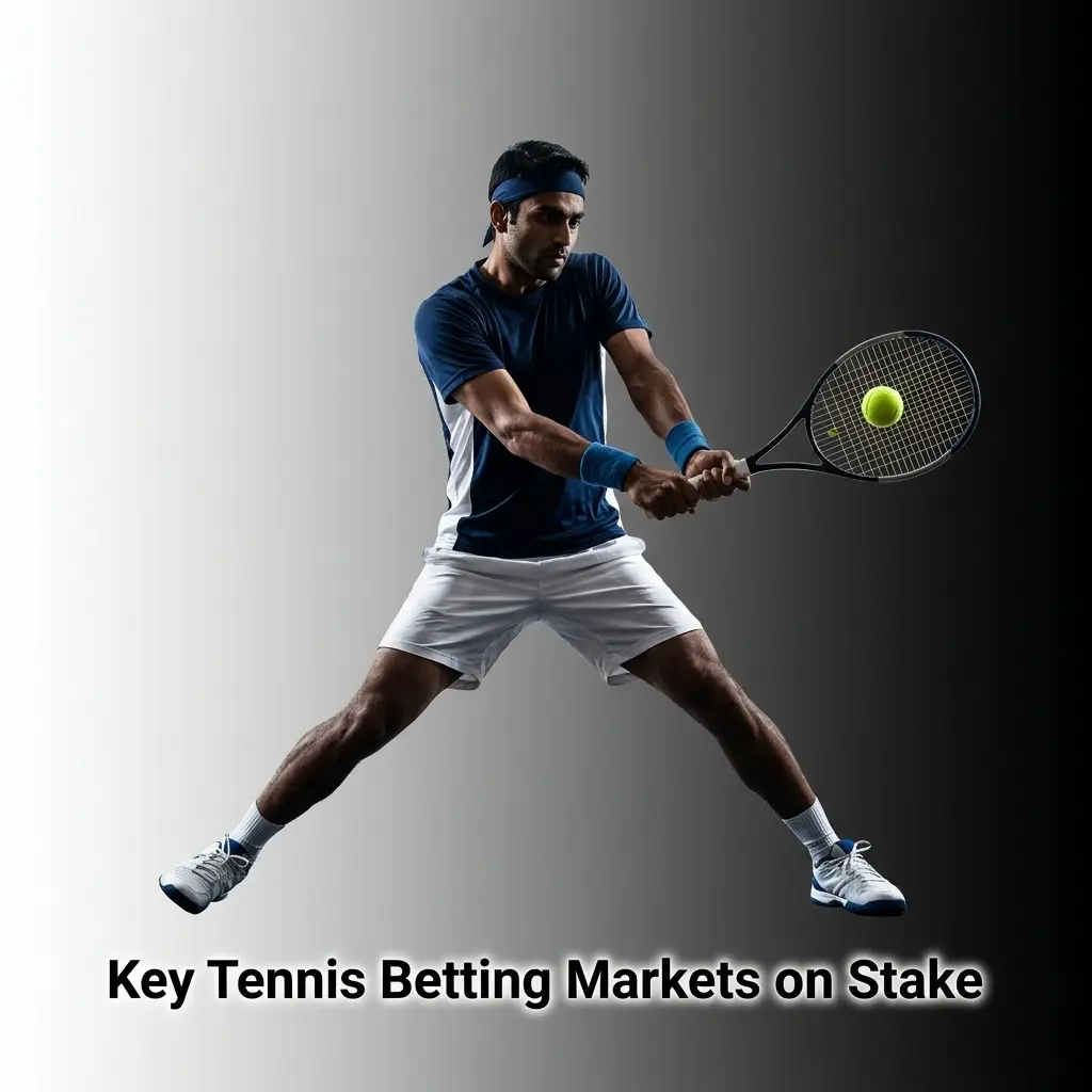 Tennis betting markets on Stake including match winner, set betting, handicap, and total games options