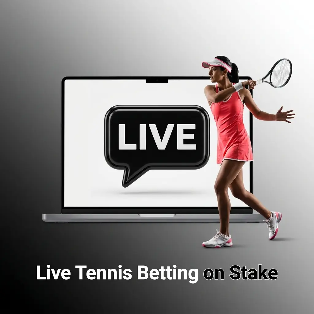Live tennis betting in-play on Stake with real-time odds for ATP, WTA matches including scores and stats