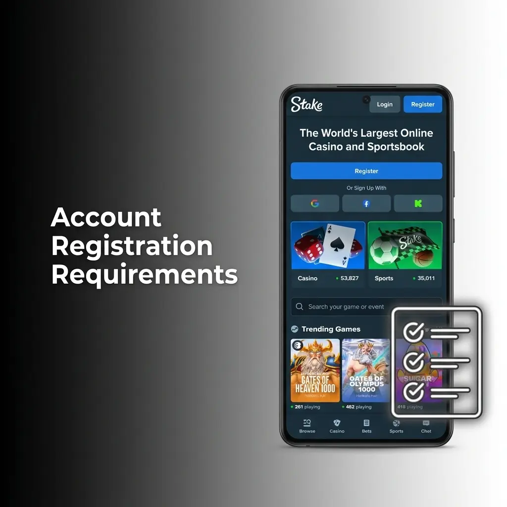 Stake account registration requirements checklist for eligible users in India aged 18 and above