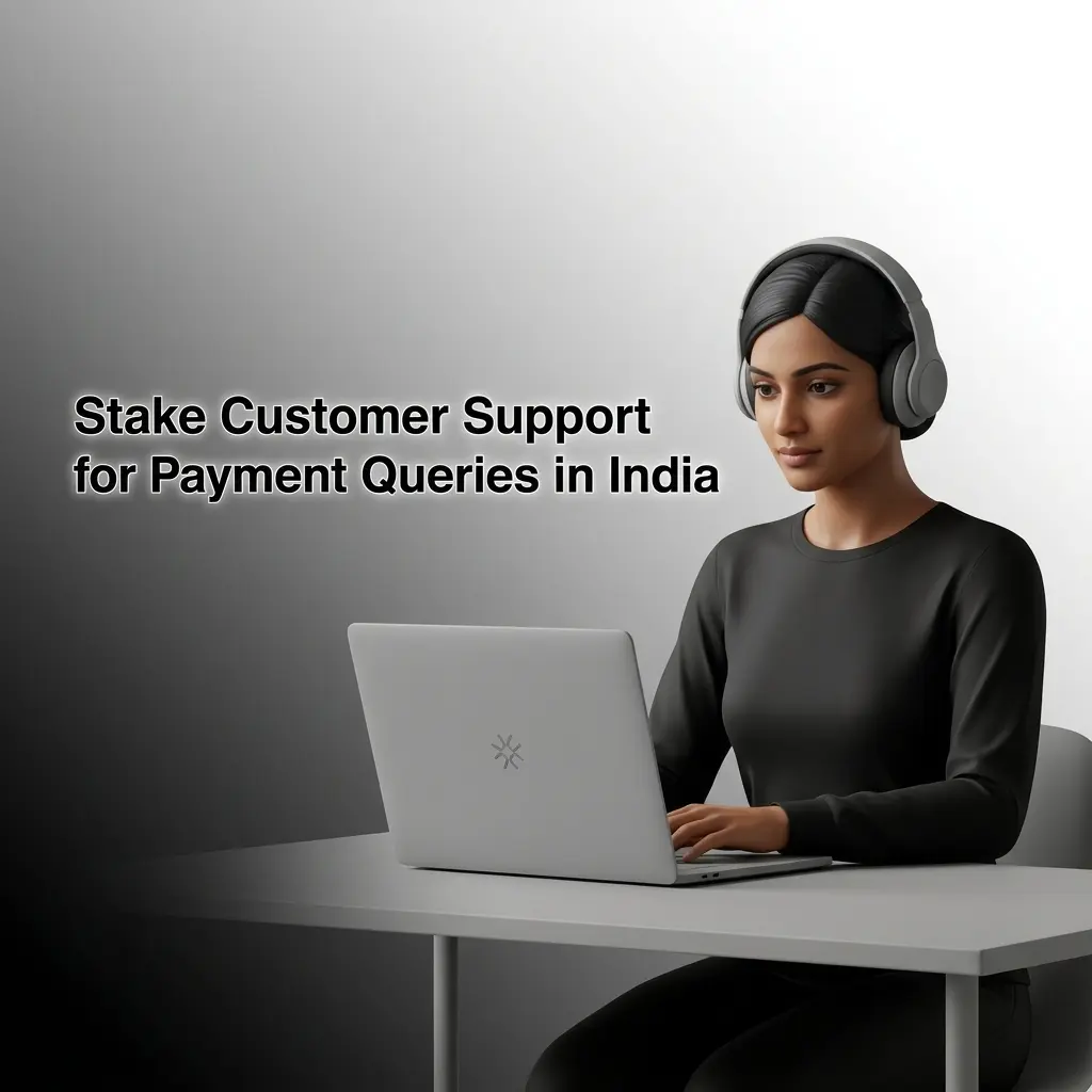 Stake customer support options for Indian players including live chat, email, help centre, and social media payment assistance