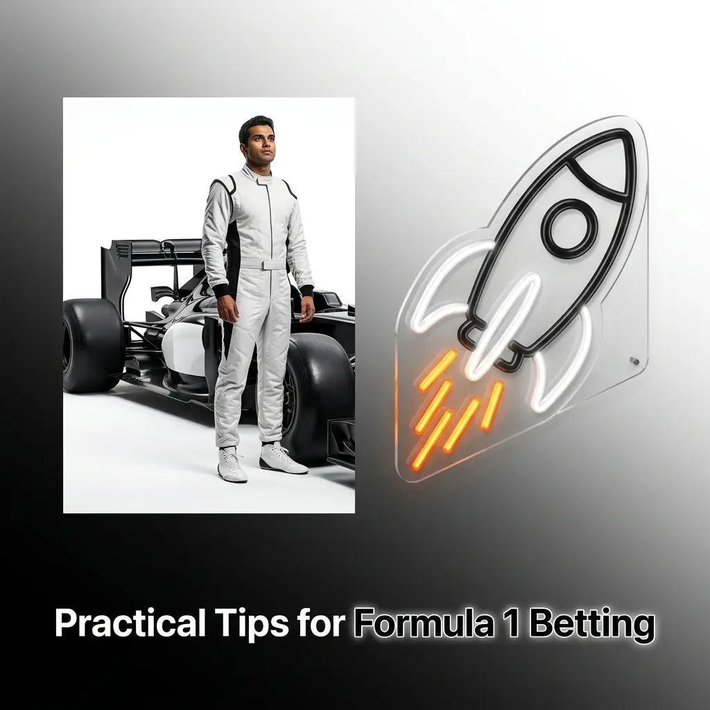 Practical tips for Formula 1 betting including driver form, circuit analysis, weather, qualifying, and bankroll management