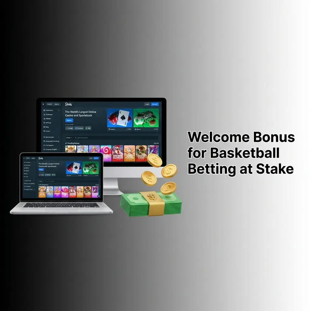 Stake welcome bonus for basketball betting with funds for NBA and EuroLeague wagers on first deposit